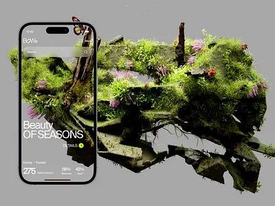 Bio World - Mobile app concept 3d climate concept dailyui earth eco environment green landing mobileapp motion nature planet protection tablet ui uitutorial ux world