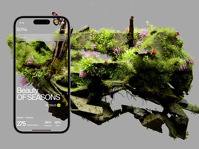 Bio World - Mobile app concept 3d climate concept dailyui earth eco environment green landing mobileapp motion nature planet protection tablet ui uitutorial ux world