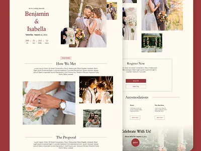 Landing (Invitation) for a Wedding Event branding design event management graphic design illustration landing page landing page ui logo ui ux website wedding wedding event