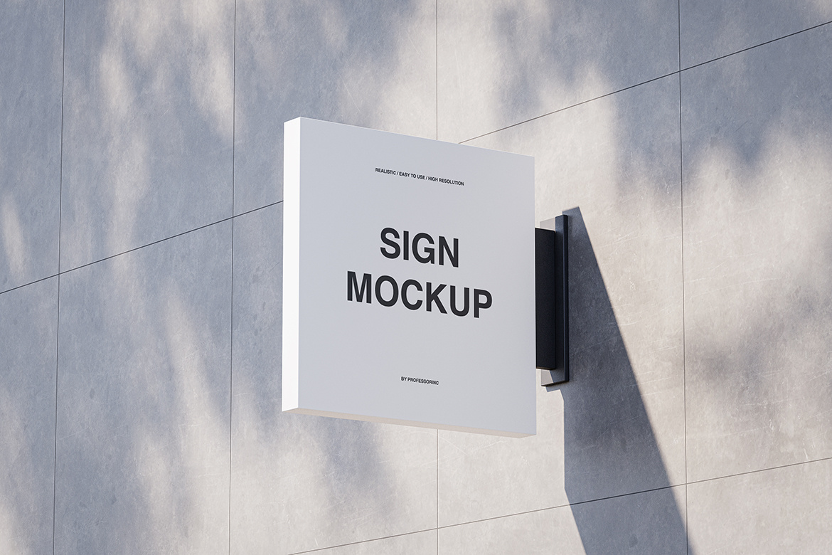 Shop Sign Mockup Set advertising brand branding business corporate design graphic design identity logo logotype minimalist mockup outdoor shop showcase sign signage template visual
