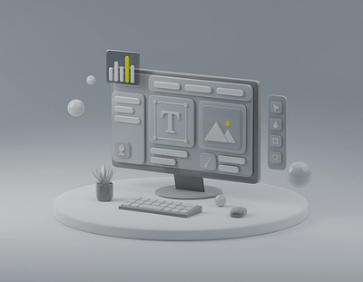 UI Elements - 3D Illustration 2d 3d animation blender branding cycles design dirtystudio graphic design heropage illustration logo motion graphics render ui ux vector