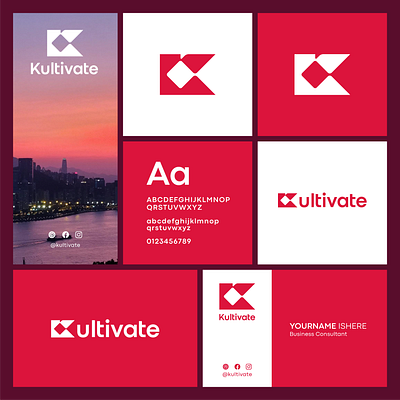 Kultivate logo branding flat flat logo graphic design icon logo minimal modern art monogram vector