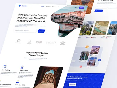 Vacation - Adventure | Landing Page adventure beautiful ui graphic design landing page motion graphics traveling ui website