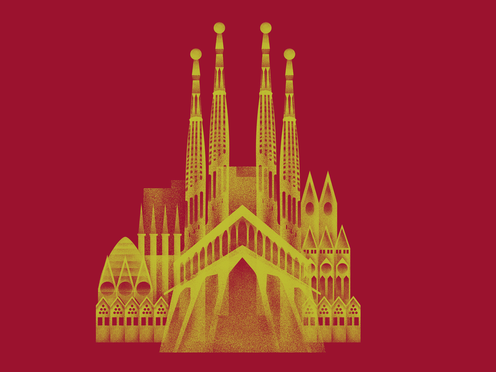 Spanish language workbook cover illustration architecture illustration book cover gaudi grain graphic design illustration ilustracja ilustracja cyfrowa language learning polish illustration spain