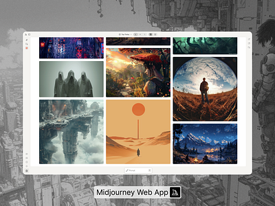 Explore images on Midjourney web app design midjourney product design ui ux