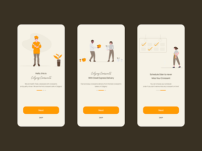 Calgary Croissant Fast Food Restaurant delivery mobile onboarding restaurant ui ux