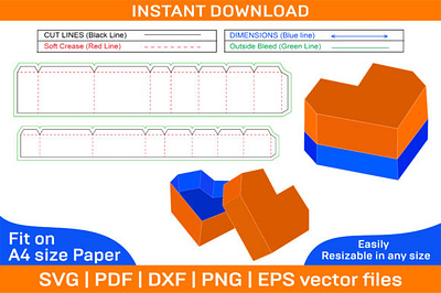 Chocolate Box Heart Shape, Gift Heart box box die cut branding design dieline illustration pack packaging packaging design ui vector