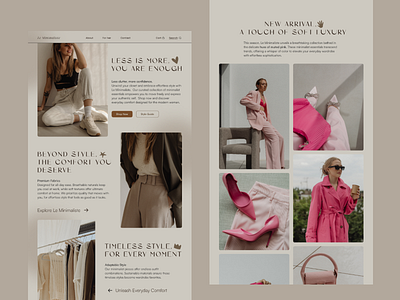 Le-minimaliste Fashion site landing Page fashion landing page ui ux