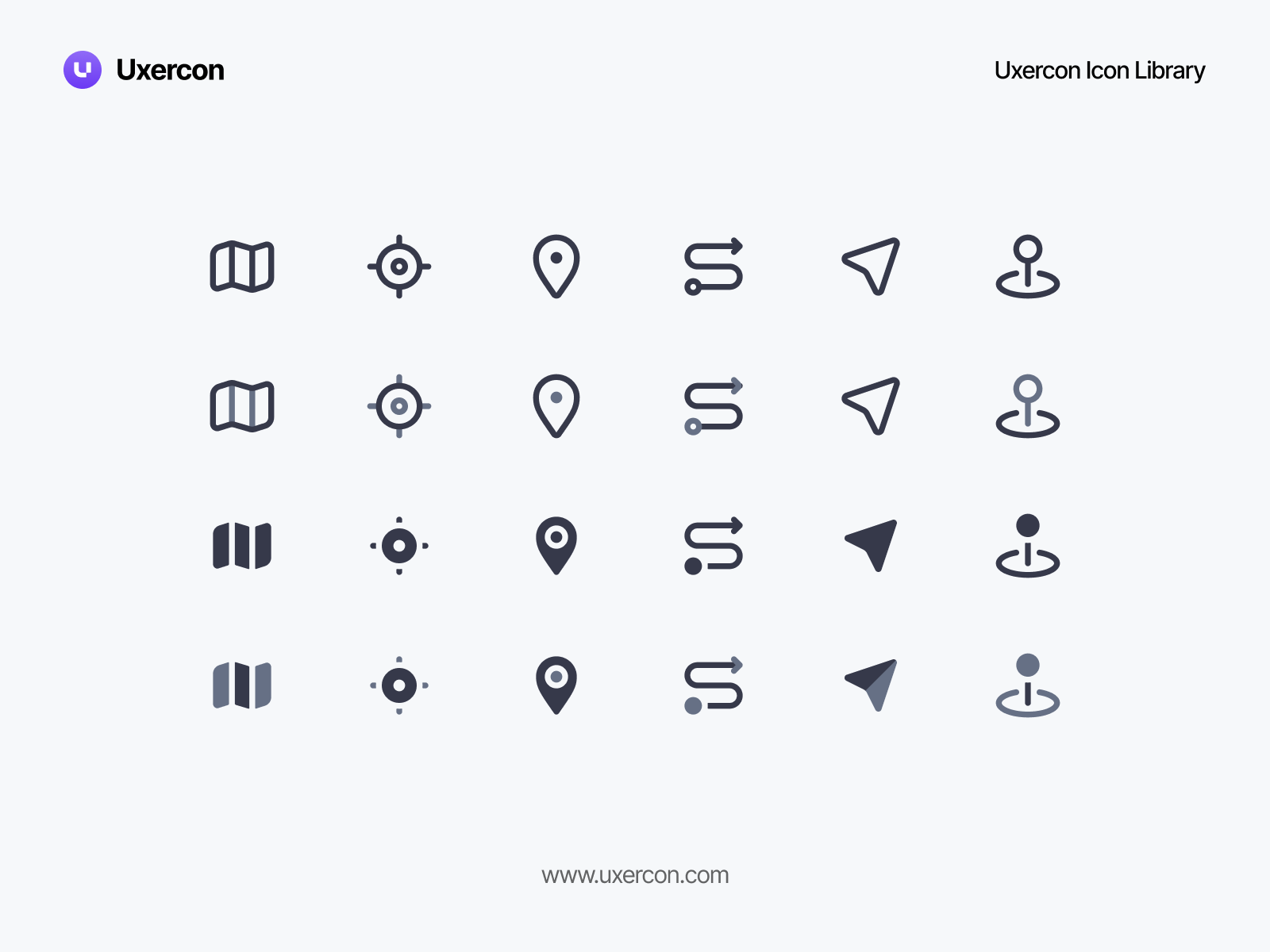 Map & Location Icon Mix Style by Uxercon | Perfectly Icon Library on ...