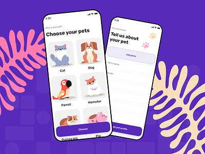 PetPal app - Mobile app android android app app app design cat design dog ios ios app mobile mobile app mobile design pet pet app pets profile ui uiux ux uxui