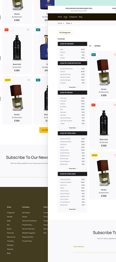 E-commerce Shop Page design freelance uxui