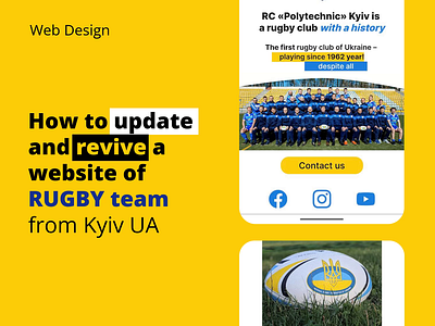 Website update (Rugby Club) design uiux design web design