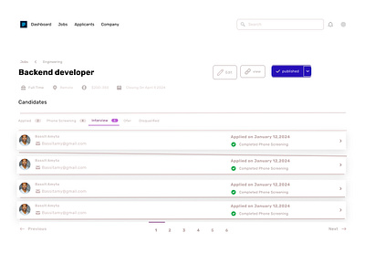 Job Dashboard.