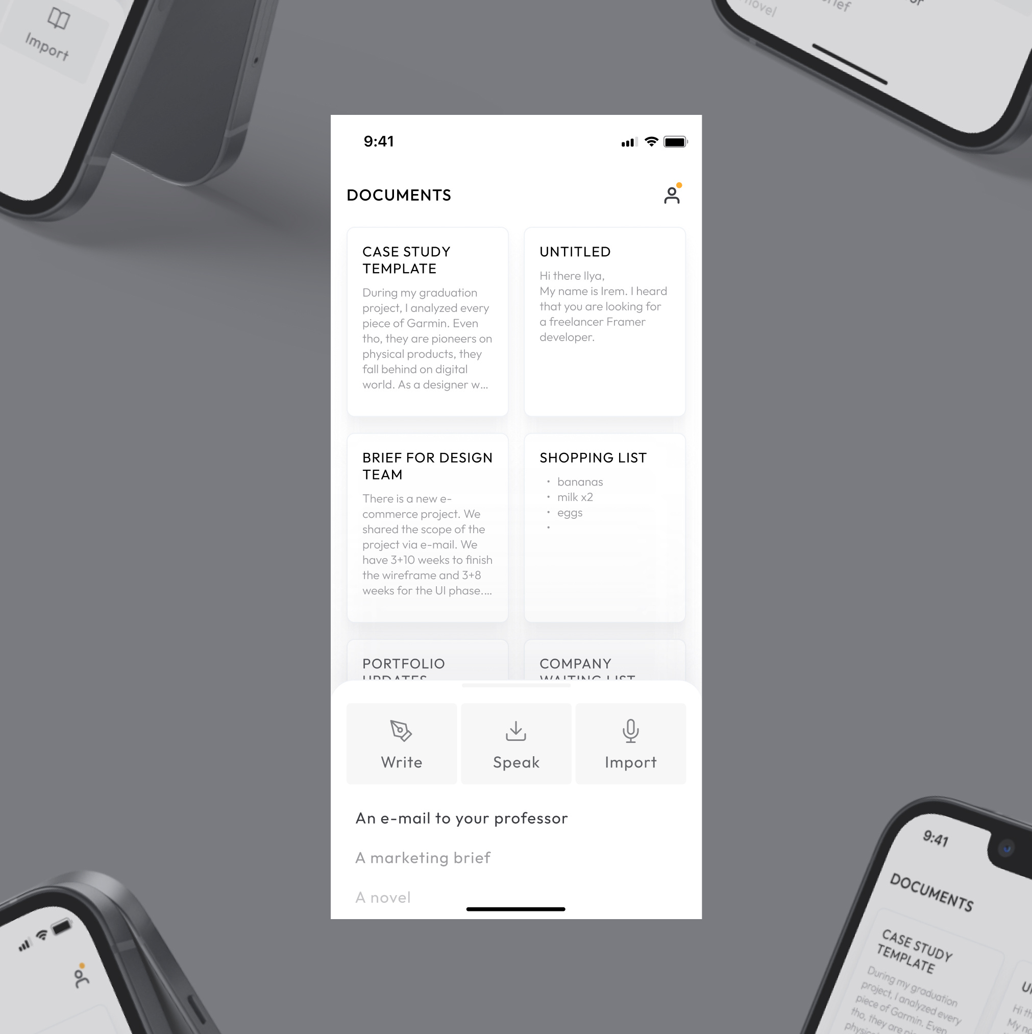 AI Text Editor Home Page ai ai editor app design bottom sheet branding daily ui documents drawer homepage landing page mobile app note app product design profile redesign speech tool ui ui design ux design writing tool