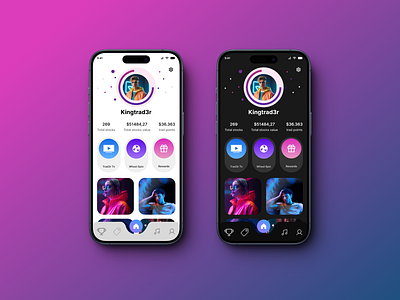 Light & Dark Mobile UI 2024 aestetic aprildesign darkandlightmode designing happydesigner minimal profieui ui uidesign uiux