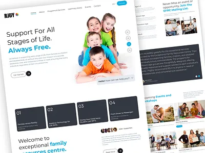 Family Support - Landing page Design clean design digitaldesign family figma graphic design kids landing page mordern design photoshop seminar sleekdesign support ui uiux userinterface web design webdevelopment website workshop