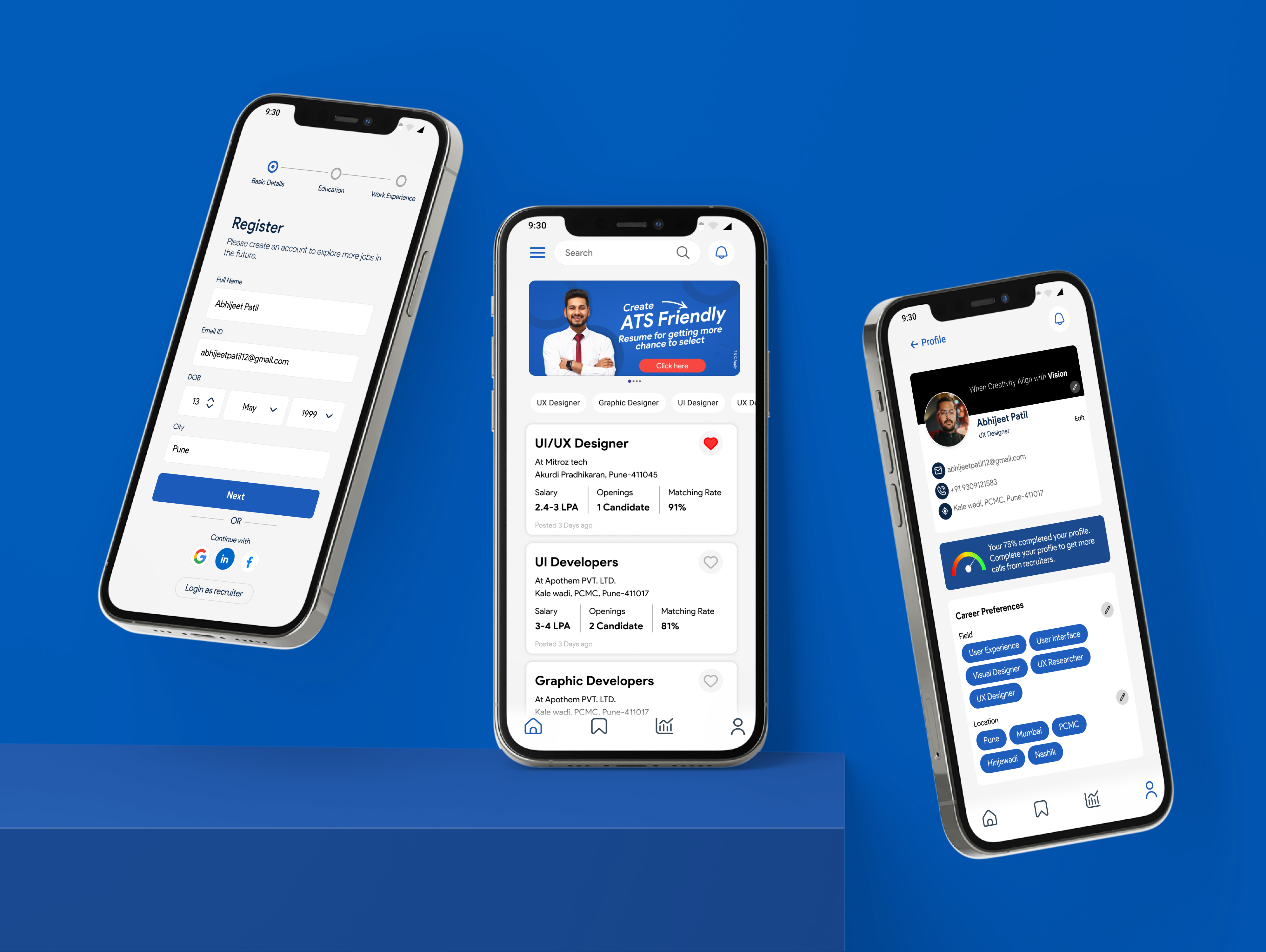 Job Search Mobile application : New Trending UI Design app ui job search application new ui ui app ui application ui design
