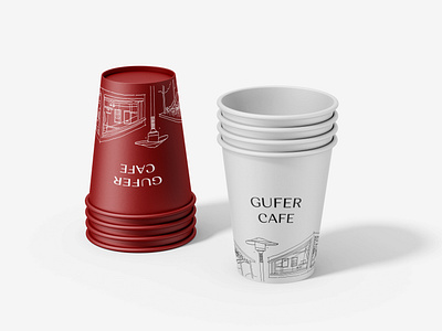 Gufer Cafe-Brand Identity cupdesign design graphic design illustration menu design sticker design