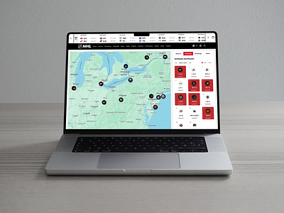 NHL · Interactive Map Display · Product & UX/UI Design hockey interactive map nhl product design ui ux