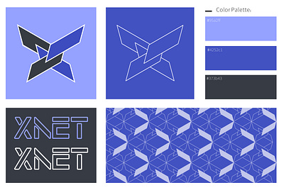 Xnet Logo Design brand identity color pallete design graphic design logo logo design pattern