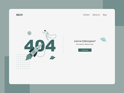 404 - Lost in Cyberspace 404 error explore graphic design lost in cyberspace oloo page not found route space ui ui ux webdesign