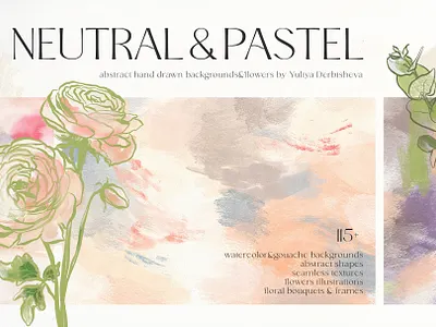 Neutral pastel abstract background flowers floral Peach Fuzz abstract background abstract flowers abstract texture background branding collage floral arrangement floral frame floral illustration graphic design neutral background neutral texture peach fuzz poster design surface abstract design watercolor illustration website background