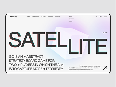 Satellite 3d concept cover cover site design first screen go game gradient graphic design minimal minimalism typography ui ux uxui web design