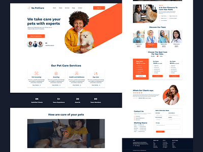 Pet care Website Design landing page pet pet care pet care website design ui ux website website design