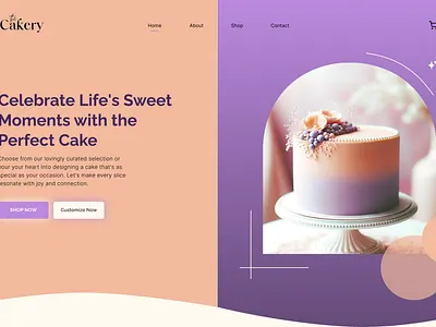 The Cakery - cake shop graphic design landing page ui ui design web design