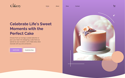 The Cakery - cake shop graphic design landing page ui ui design web design