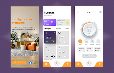 Smart Home app animation graphic design mobileapp ui uidesign