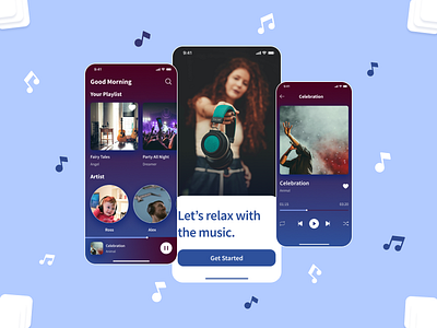 Music App UI Design appdesign booking design hiring metafic ui ux website