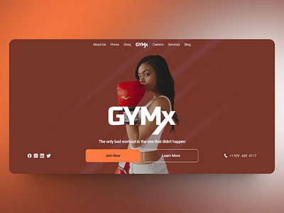 GYMx Hero Section design designing gym gym website hero herosection ui userexperience ux website