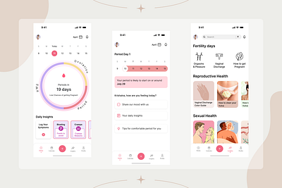 Fertility Tracker UI/UX Design appdesign booking design metafic ui ux website