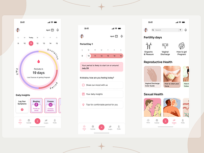 Fertility Tracker UI/UX Design appdesign booking design metafic ui ux website