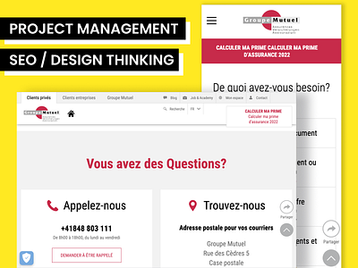 ☎️ Groupe Mutuel - Contact page's user experience redesign design thinking project management ux architecture ux design ux research ux writing