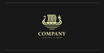 viking ship logo branding graphic design logo wave