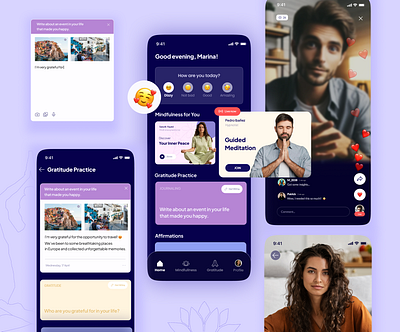 BeNow - Your path to mindfulness and gratitude app meditation mindfulness mobile mobileapp mobiledesign ui uiux