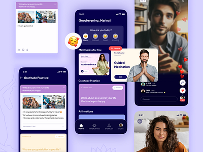 BeNow - Your path to mindfulness and gratitude app meditation mindfulness mobile mobileapp mobiledesign ui uiux