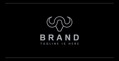 Bull head logo animal branding bull bull head bull logo dark fashion line logo logo folio simple technology