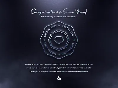 Winner of Chance to Extra Year 2024 announcement asylab congratulations giveaway graphic design illustration membership premium premium membership winner
