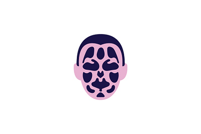 Rorschach Head Concept (for sale) branding concept design flat for sale head illustration logo logomark mascot minimalistic nigerian designer purple rorschach vector art