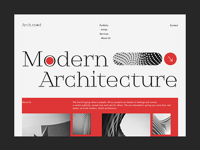 Arch.mod / Corporate design animation architecture creative design figma graphic design landing page minimalism modern motion graphics ui ux web website