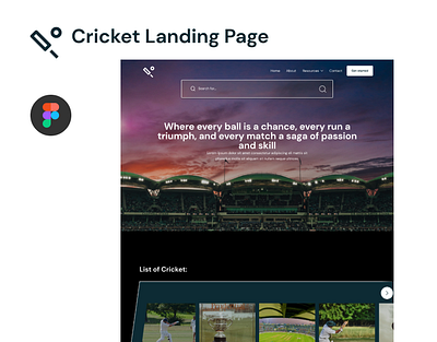 "Cricket" Landing Page figma landingpage ui
