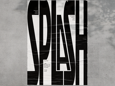 Display typographic poster SPLASH design display graphic design mockup poster vector