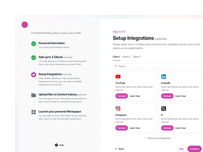 Profile setup process flow guide integrations profile setup step step by step