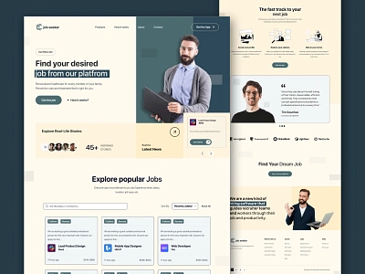 AI Job Finding Platform - Landing Page applicant artificial intelligence brand agency candidate career cv employment hiring job job board job listing jobs landing minimal recruiting recruitment trends uiux webdesign websitedesign