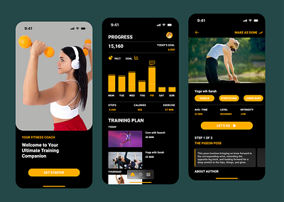 Fitness App! app designe branding dashboard designe design figma fitness app illustration interactive designe landing page designe product designe ui ux design web designe website designe workout app designe