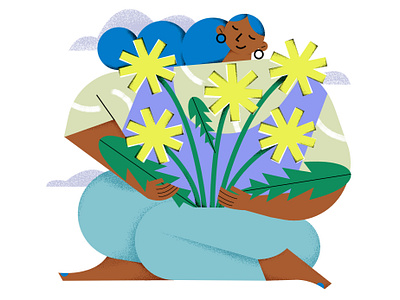 Dandelion lover character dandelion design editorial flowers illustration illustrator magdaazab nature spring