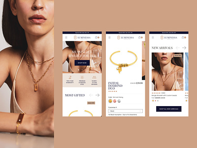 Luminessa - Jewerly Ecommerce website branding cro ecommerce figma graphic design mobile app product page ui uiux ux